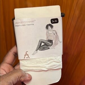 Ashley Stewart White Footless Tights